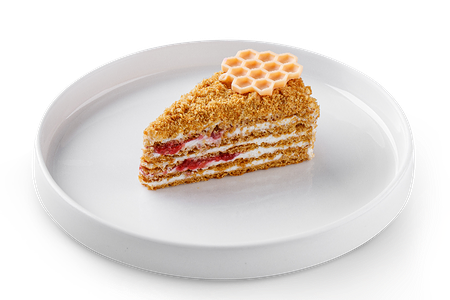 Медовик с малиной