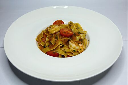 Фетучини с креветками