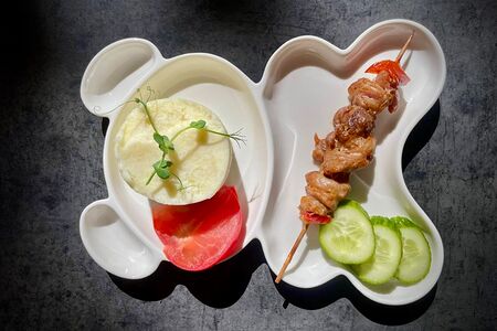 Куриный шашлычок с картофельным пюре 