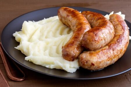 Сосисоны с картофелем и горошком