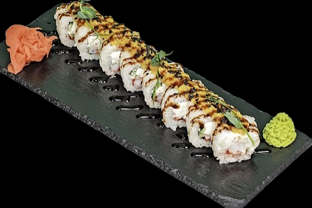 Ролл с креветками и ананасовым карри