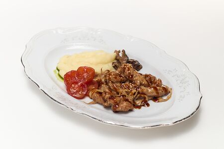 Курица терияки с картофельным пюре