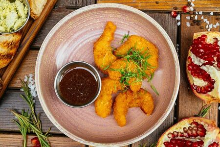 Креветки с соусом юдзу