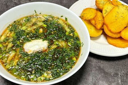 Холодный суп Окрошка на домашнем квасе