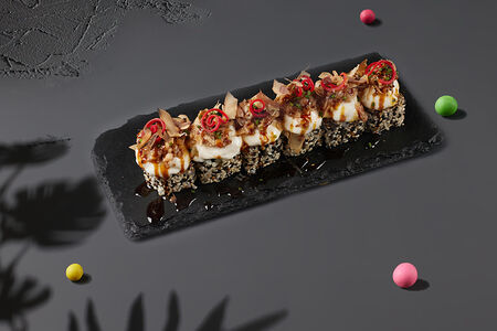 Запеченный ролл с гребешком