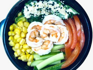 Поке с креветками и кукурузой