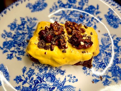 Морковный торт с облепиховым курдом