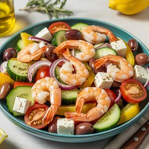 Салат греческий с креветками