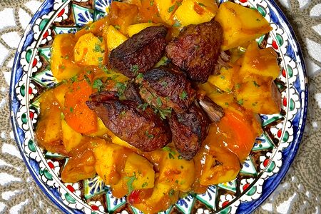 Телятина с овощами