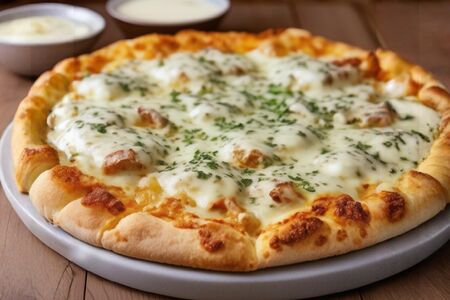 Пицца Чикен с чесночным соусом большая