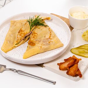 Блинчик с картофелем и беконом