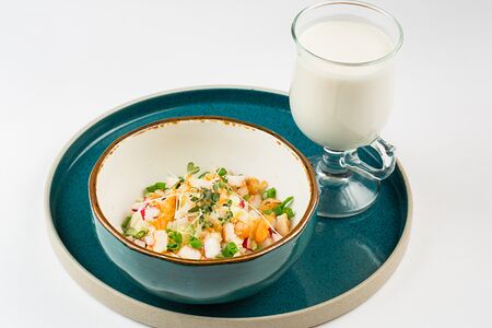 Окрошка с тигровой креветкой