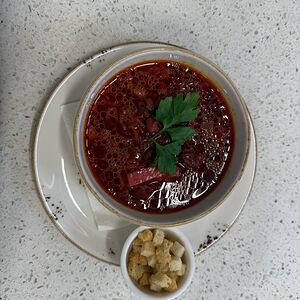 Борщ с фасолью постный