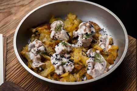 Гратен с лисичками и сметаной