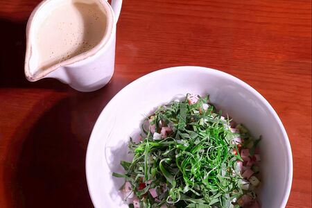 Окрошка с докторской колбасой