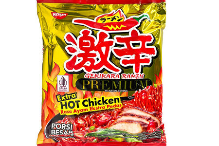 Лапша со вкусом курицы экстра острая Extra Hot Chicken Nissin