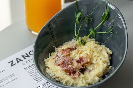 Паста Орзо с беконом