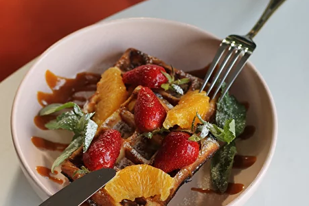 Вафли с соленой карамелью