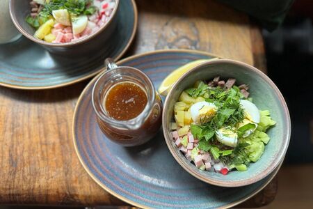 Окрошка с квасом или мацони