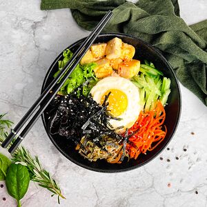 Пибимпаб с жареным тофу