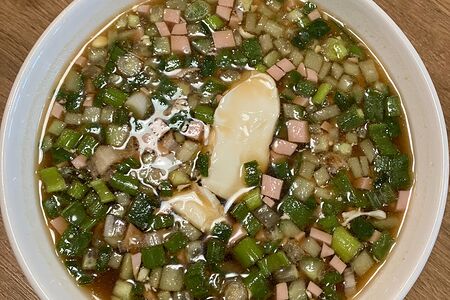 Окрошка на квасе с майонезом