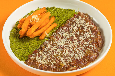 Тартар из говядины с бататом