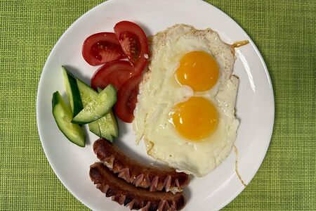 Яичница с сосисками