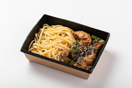 Курица терияки с лингвини