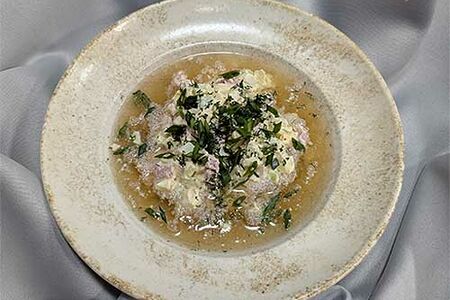 Окрошка с ветчиной на квасе