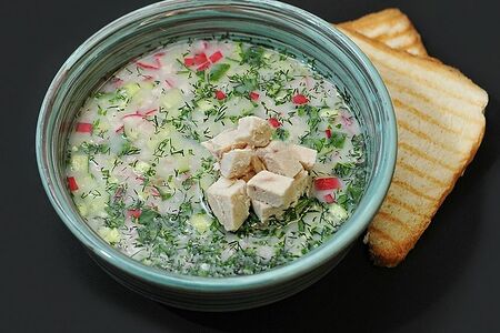 Окрошка с курицей