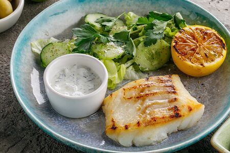 Спинка трески на гриле