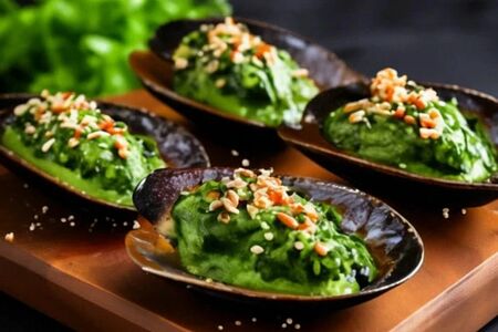 Запеченные мидии сливочном соусе