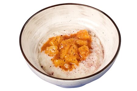 Каша рисовая с апельсином и мисо-карамелью