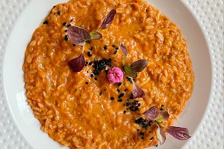 Ризотто с крабом и соусом биск