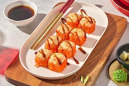 Запеченный ролл с гребешком