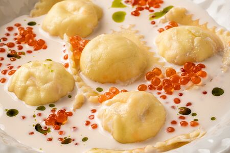 Равиоли с креветками 