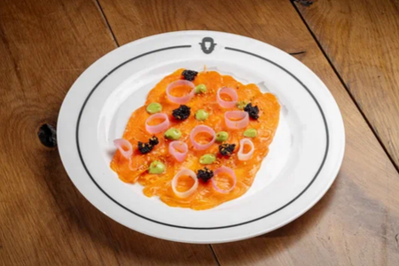 Лосось гравлакс с базиликовым айоли