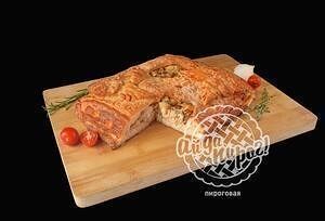 Пирог с курицей, картошкой и грибами мини