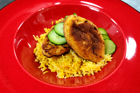 Рыбные котлетки с рисом