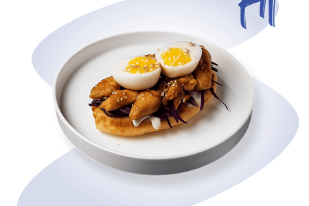 Венская рисовая вафля с курицей терияки