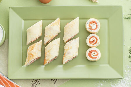 Блины с лососем и сыром