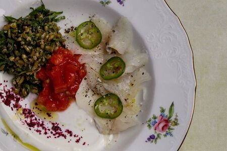 Свежий сибас с фрике