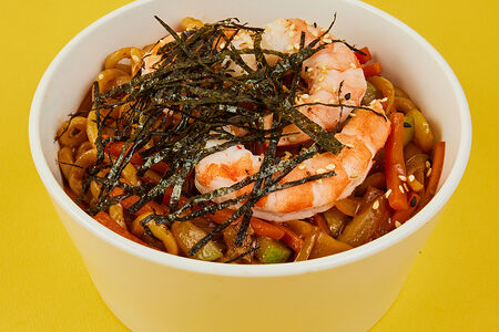 Вок с креветками