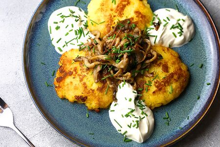 Драники с вешенками 