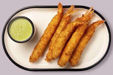 Креветки королевские и сладкий васаби