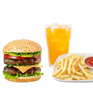 Двойной Биф бургер меню (фри + напиток на выбор 0,5)