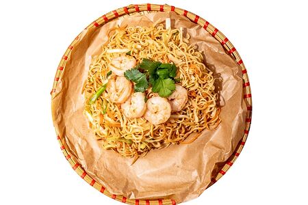 Яичная лапша с креветкой