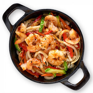 Удон с креветками