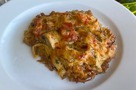 Свинина с грибами и помидорами 