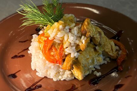 Курица карри с рисом 